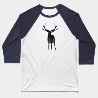 Minimalistic Deer Double Exposure Aesthetic Baseball T-Shirt